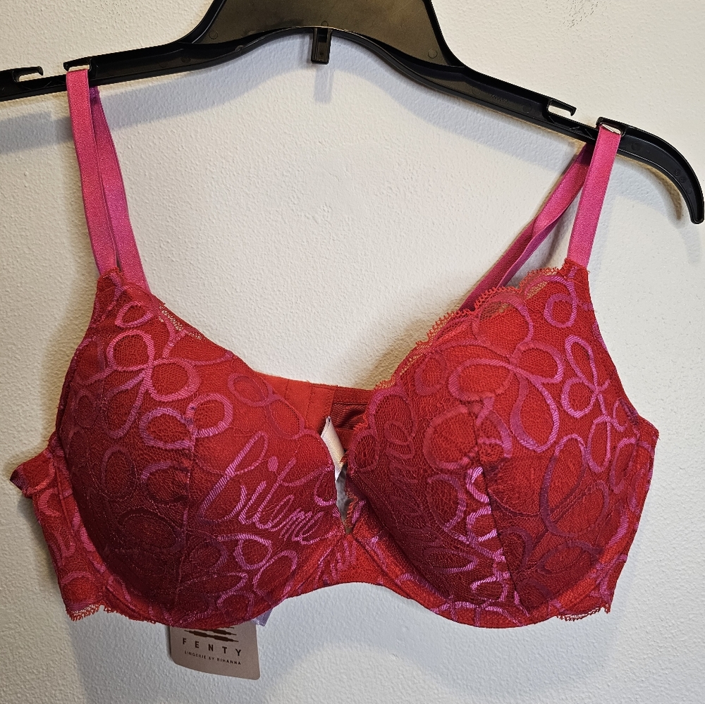 NWT Savage X Fenty red bra Size 38B